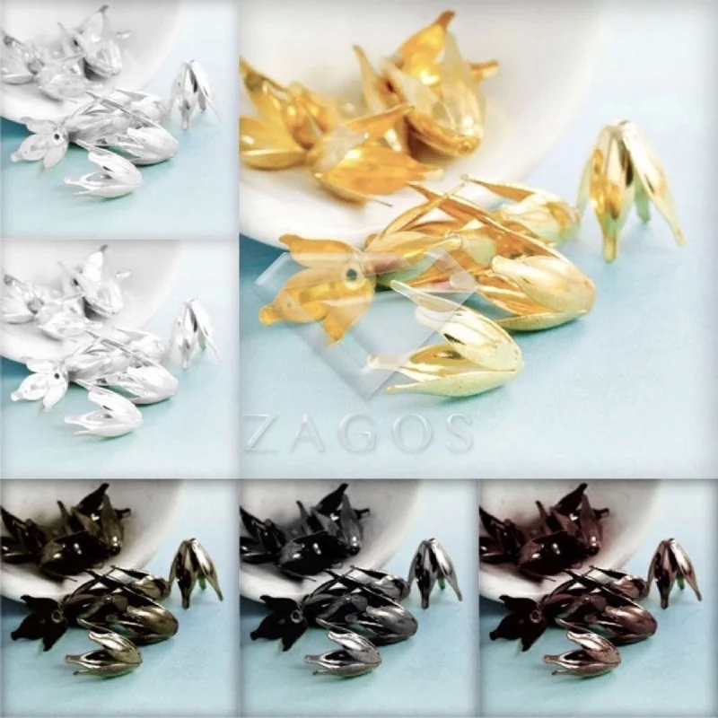 Шляпки из бусин с цветами филигранной 13x11x11 мм 20 г около 50 шт.|filigree bead cap|bead capsjewelry