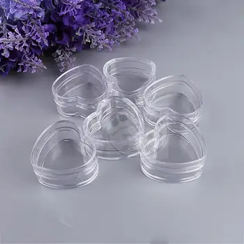 

200 x Empty 4g Plastic Cream Jar Love Heart Shape Cosmetic Eyeshadow Vial Mini Makeup Container Bottle
