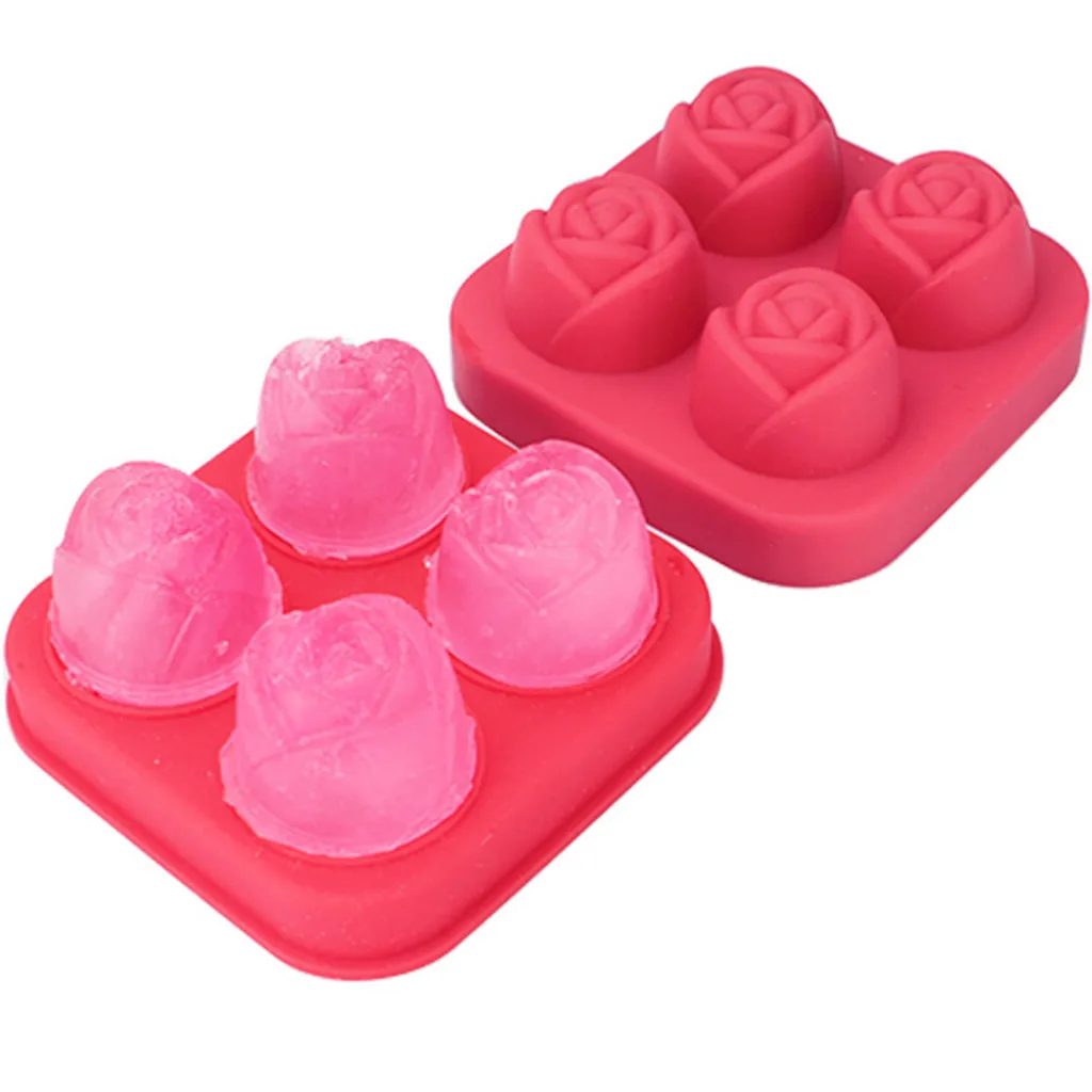 

1PC practical high qiuality Rose Ice Cube Silicone Creative Health Home Kitchen Food Mold ice making tools eco friendly #WD