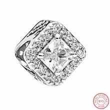 Винтажный геометрический бисер с абстрактным вырезами CZ для женщин ювелирное Изготовление DIY Fit PANDORA Подвески Серебро 925 FL601