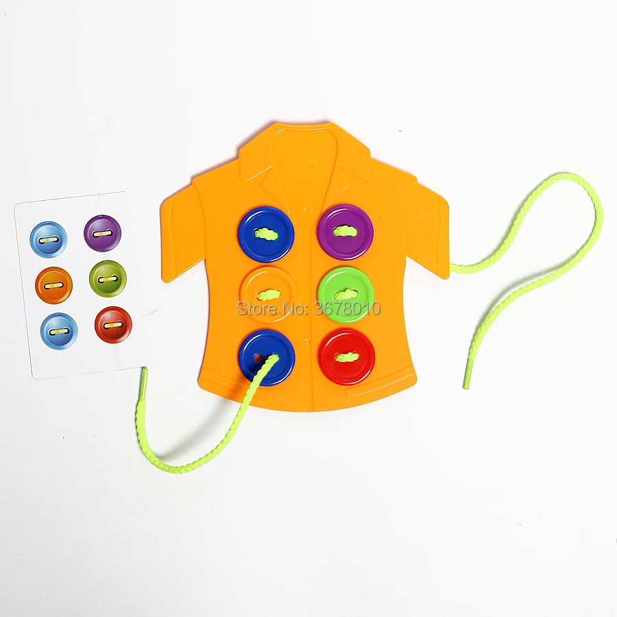 Jogo de Tabuleiro Botão Enfiar Puzzle Roupas Botões Lacing Brinquedo Usando Corda Threading Montessori Sensorial Brinquedos Educativos Primeiros 14 vestindo corda rosqueando montessori sensorial brinquedos educativos iniciais
