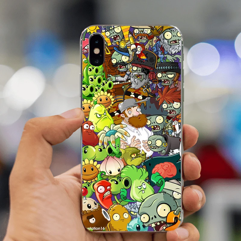 Мягкий Новый стиль Растения против Зомби для iPhone XS Max 4S 5C SE 6S 7 8 Plus XR Core Prime