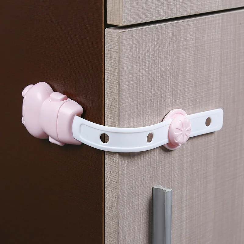 

Kawaii Bear 3 Adjustable Children's Safety Lock Drawer Wardrobe Refrigerator Baby Safety Safe Lock Baby Products Kids Protection