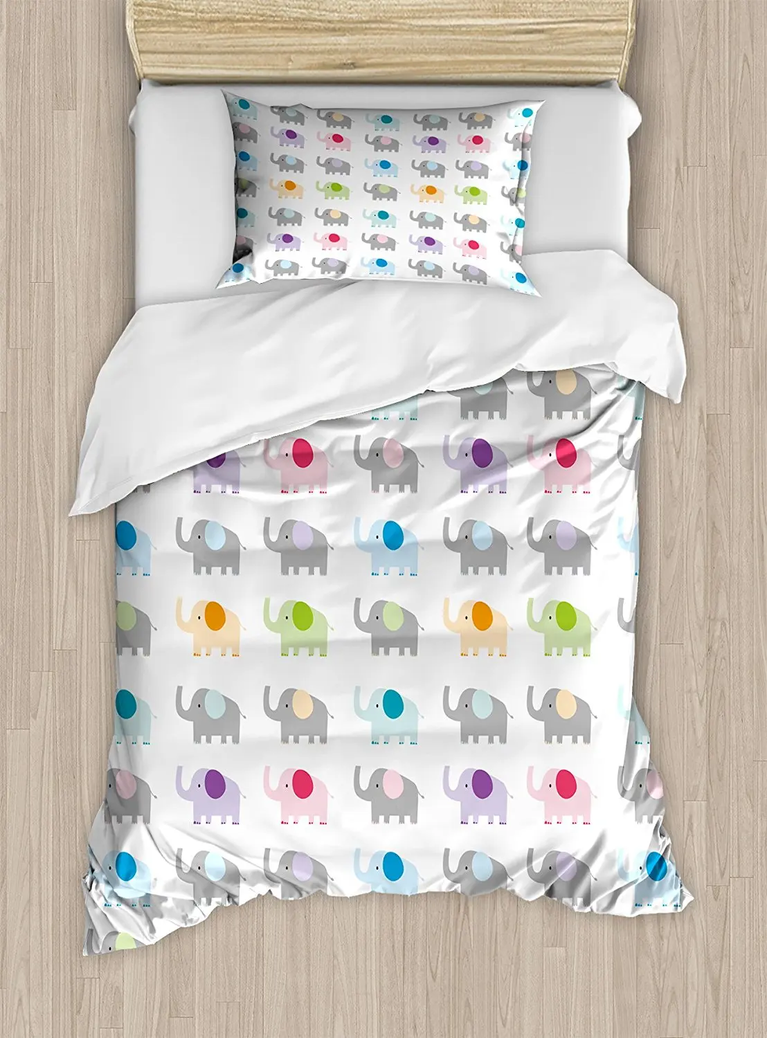 Nursery Duvet Cover Set Cute Elephants in Various Color Combinations