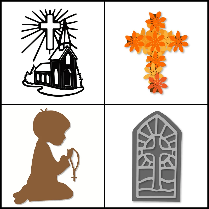 

Swovo 2019 Cross Church Frame Metal Cutting Dies for DIY Scrapbooking Decorations Craft Die Cut Paper Card Making Stencil