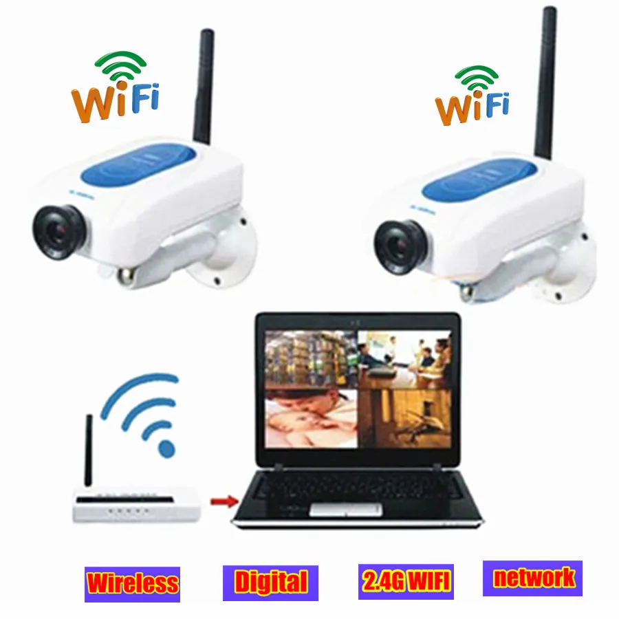 

Wireless CCTV video surveillance Camera 2.4ghz network 2 wifi mini digital camera USB DVR Kit Home Security System