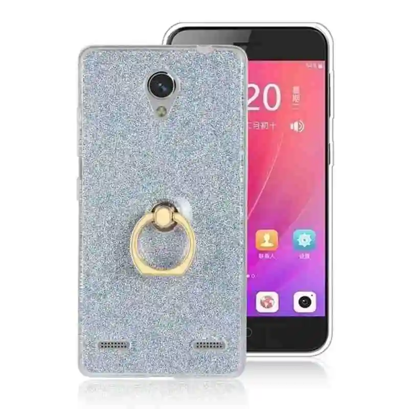 Blue Противоударный чехол для телефона для zte A520 мягкий кольцом-держателем для zte A521 прочный армированный чехол для телефона модные glittier блестящие босоножки на высоком каблуке blingbling, чехол - Цвет: Blue
