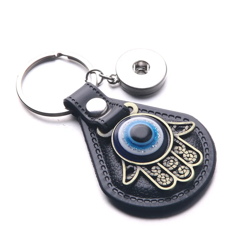 

2018 New High quality Buddha palm leather key chain fits 18mm snap button the key chain car key BC002-2