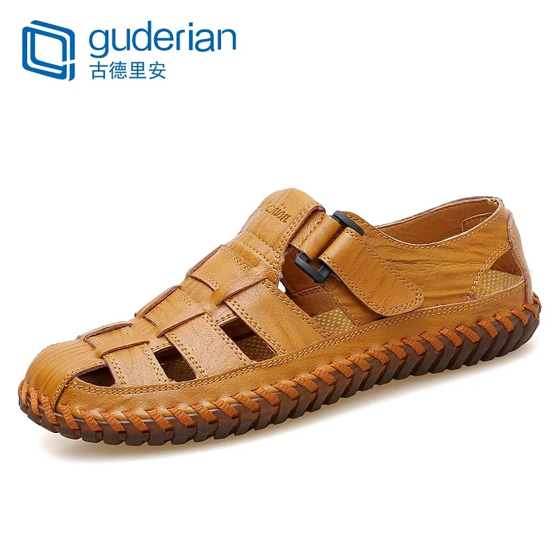 Guderian Big Size Men Summer Shoes Sandals Genuine Leather Classic Roman Outdoor Beach Sandalias De Hombre huismerk kopen in de aanbieding Guderian Big Size Men Summer Shoes Sandals Genuine Leather Classic Roman Outdoor Beach Sandalias De Hombre huismerk kopen in de aanbieding
