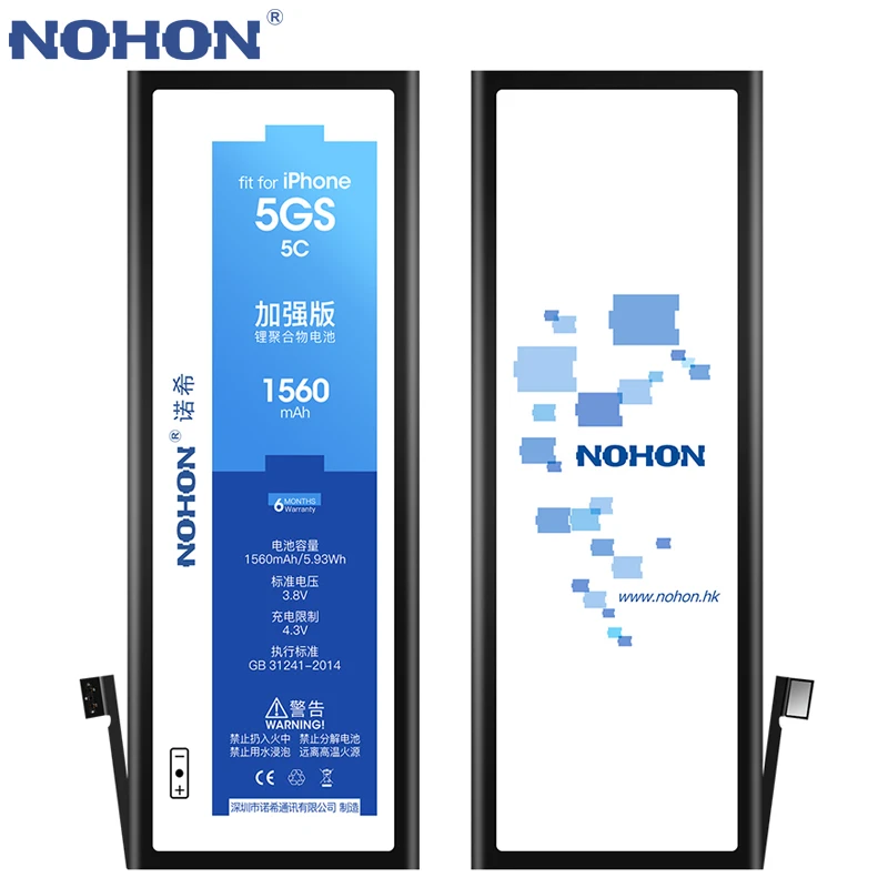 NOHON аккумуляторы Батарея Для Apple iPhone 5S 5C 5 5G 6 S iPhone5 iPhone5S iPhone6S батареи Bateria Реальная