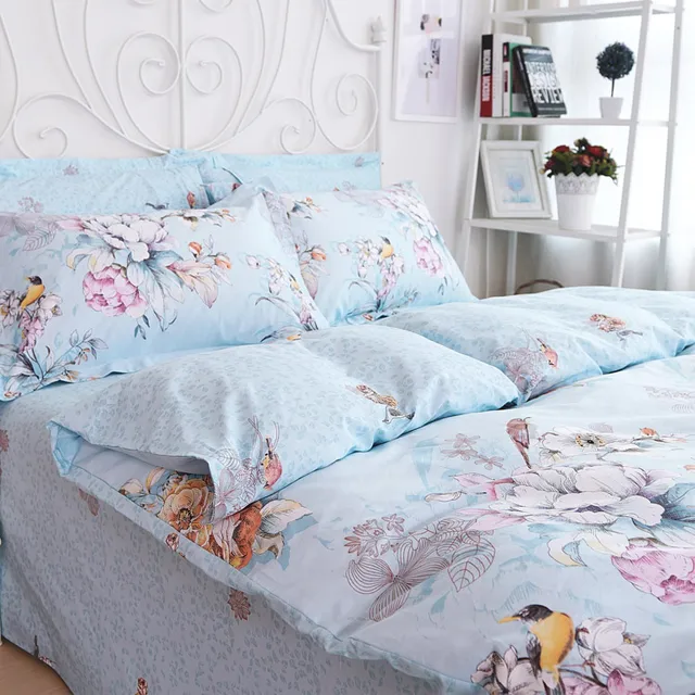American Past Style Fl And Bird Print Duvet Cover Set American Past Style Fl And Bird Print Duvet Cover Set Erfly Cotton Bedding Sets 4
