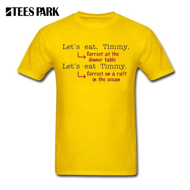 Men's Summer T Shirts Short Sleeve Funny Punctuation Grammar Humor