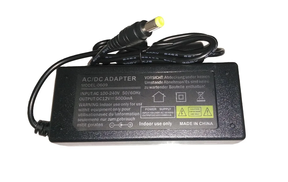 

Diske 12V5000mA AC 100V-240V Converter Adapter DC 12V 5A 5000mA Power Supply EU Plug 5.5mm x 2.1mm for LED CCTV For CCTV Camera