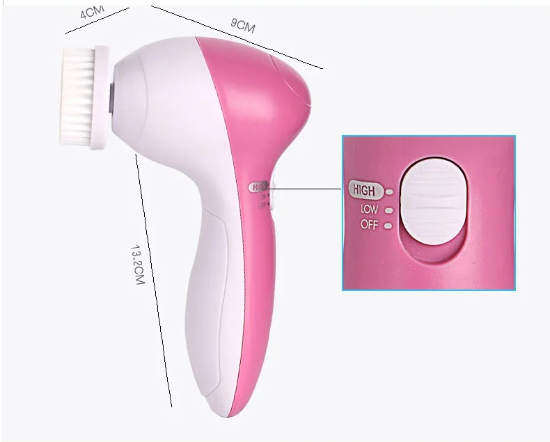 5 в 1 Очищающая щетка спа-массажер для красоты лица многофункциональная электрическая Сменная головка щетка для ухода за кожей Массажер для чистки