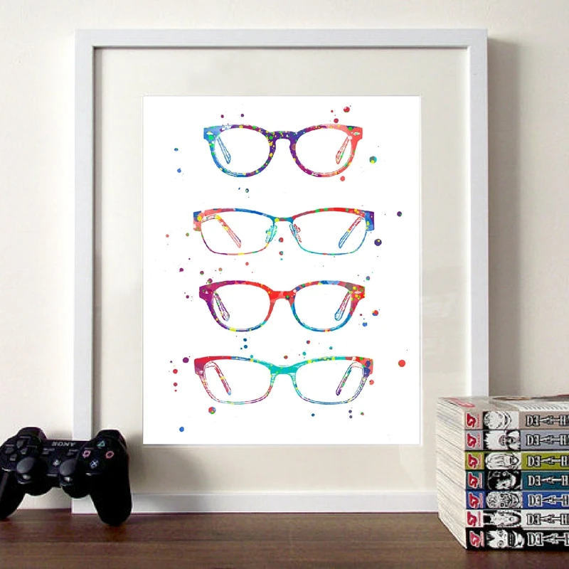 Watercolor Glasses Print
