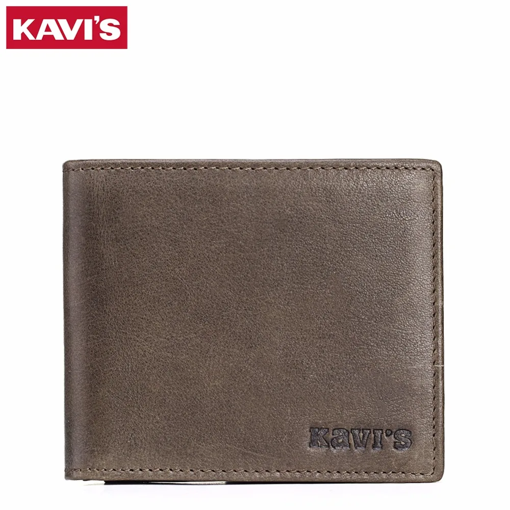 

KAVIS 100% High Quality Genuine Leather Men Wallets Fashion Simple Short Dollar Purse Carteira Masculina Bifold Mens Purse Walet
