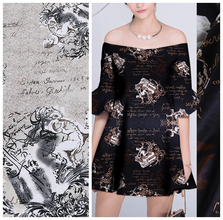 150 см стрейч печатная ткань метр саржевая Пижама Платье Ткань для шарфа материал полиэфирная ткань с принтом ткань