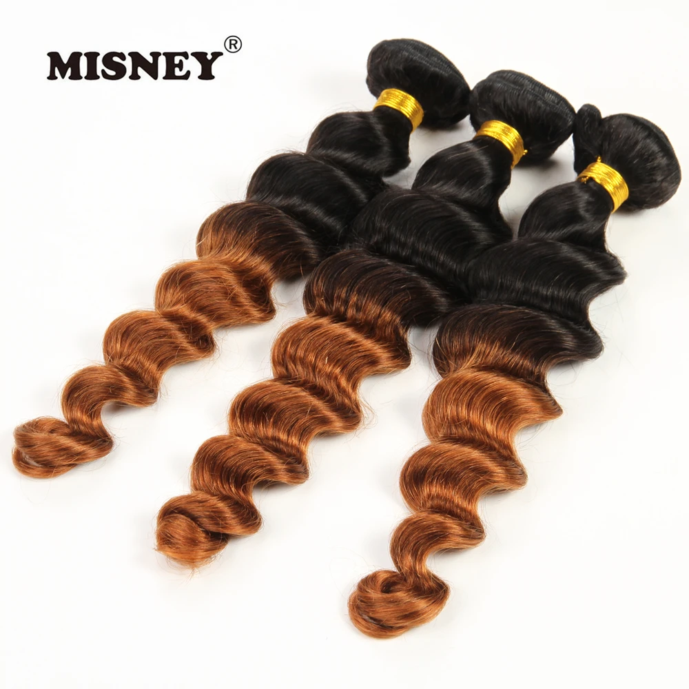 

Brazilian Hair Ombre Loose Deep Wave Two Tone 1B/30 3 bundle 100% Human Hair Extensions 100g/pc Healthy Natural Virgin Hair Weft