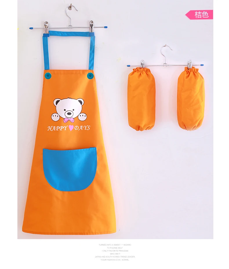 Детский водонепроницаемый фартук из полиэстера и хлопка с рукавами|apron with sleeves|kids
