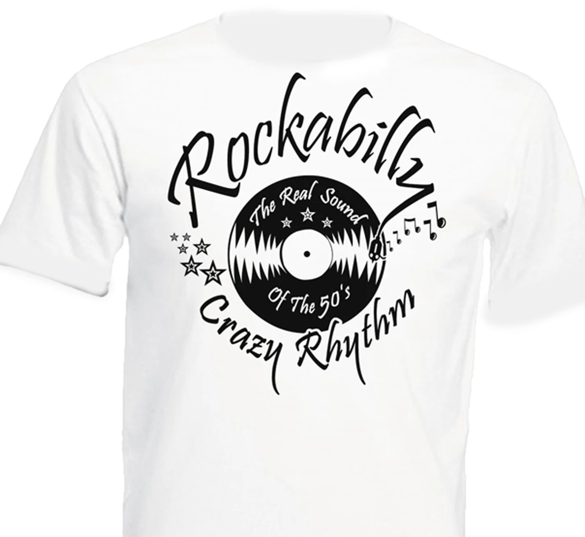 

2019 Fashion T-Shirt Rockabilly Crazy Rhythm 50'S Fifties Rock'N'Roll Retro Vintage Oldies Tees