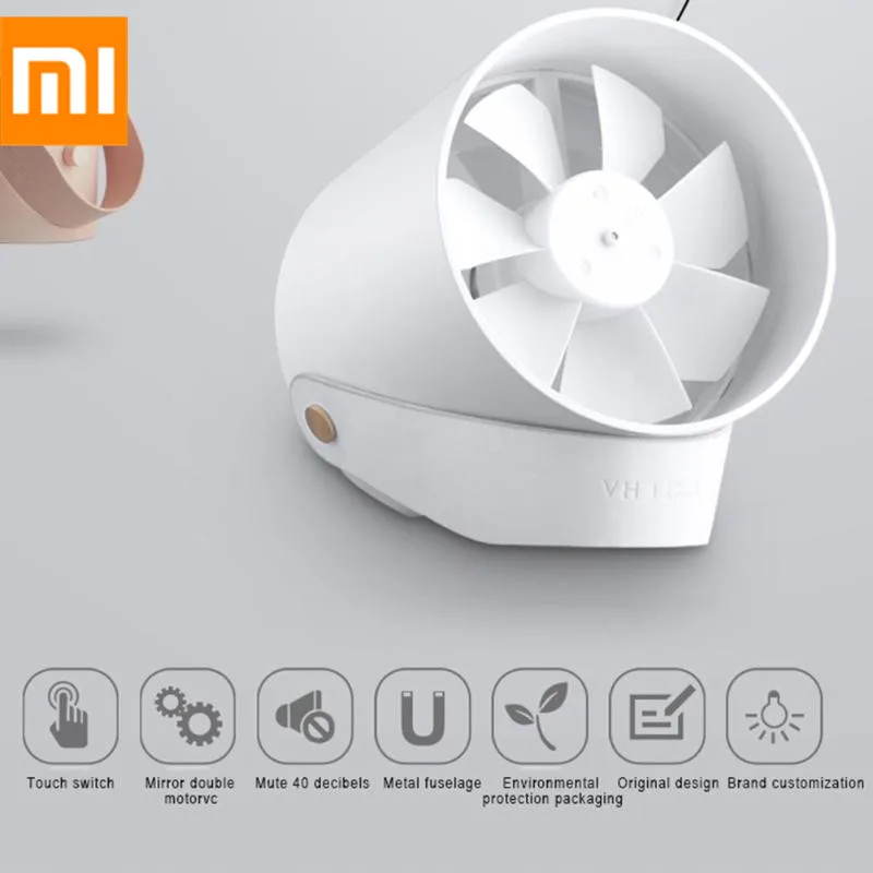 

Original Xiaomi VH Mini Fan Portable USB Desk Mijia Fan Ultra Quite Touch Control Metal Frame Dual Motor Drivers