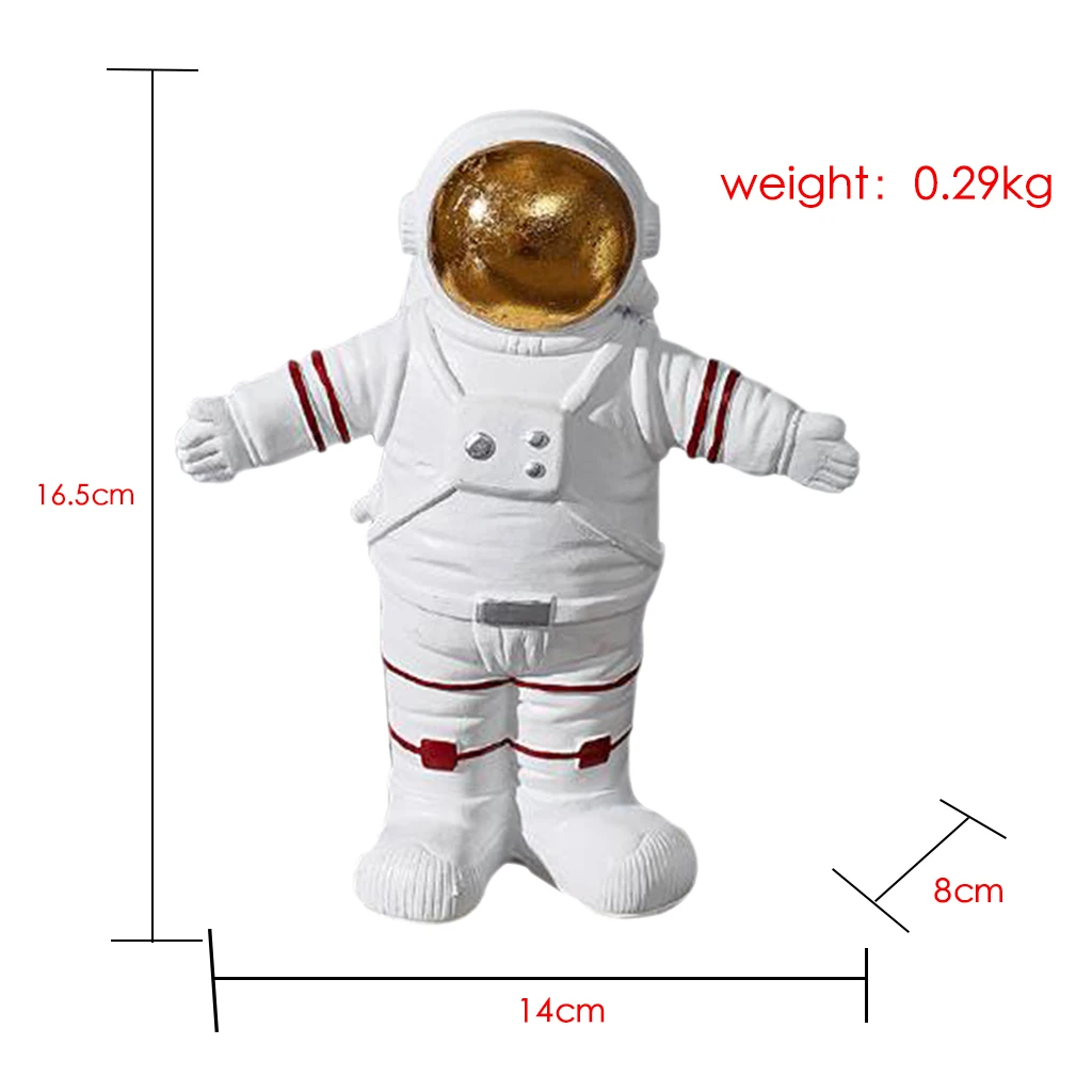 Resin Astronaut Shaped Statues Space Man Sculpture Cosmonaut Figurine Decor Home Office Arts Crafts Desktop Ornament