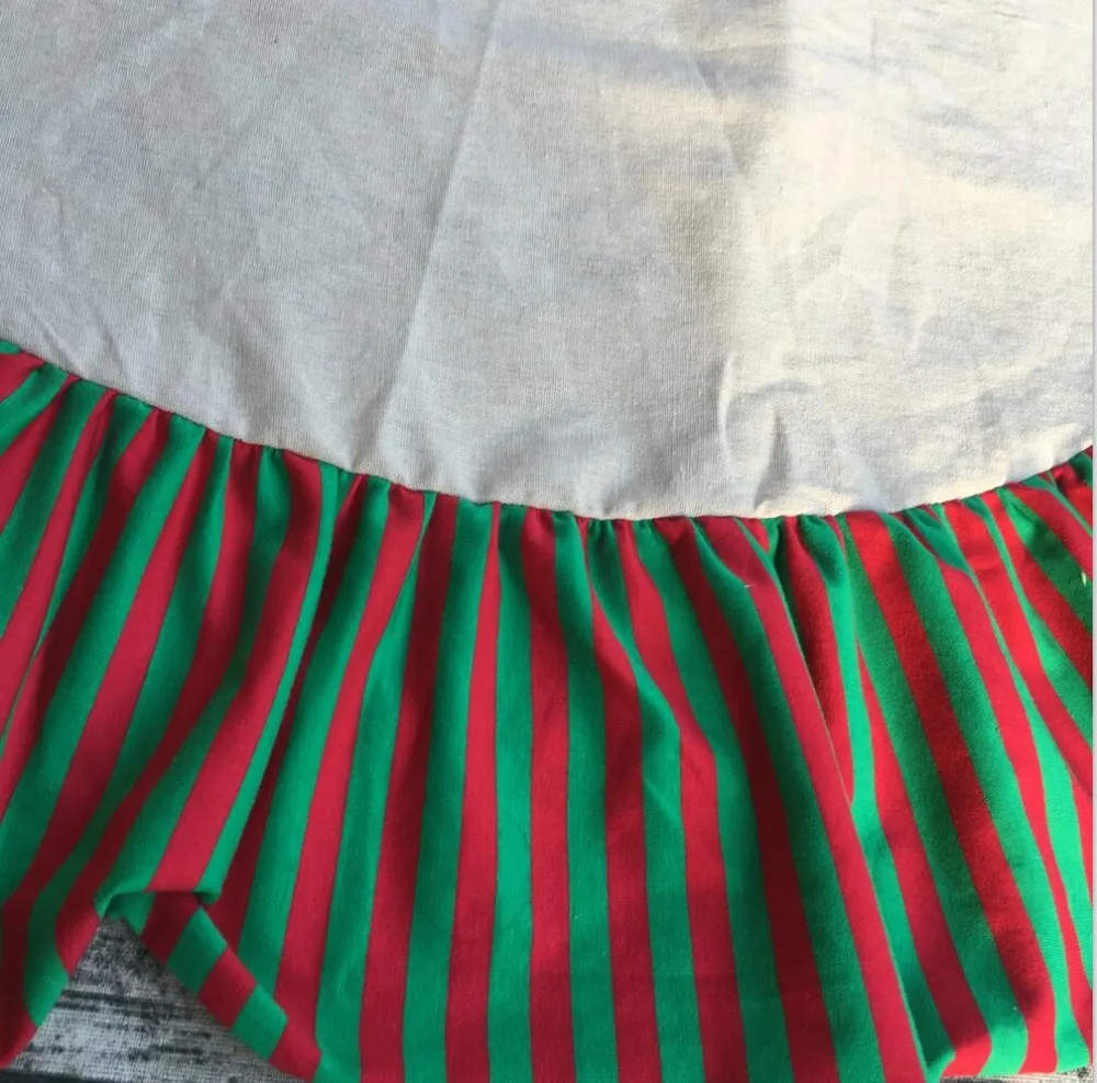 150 см Персонализированная гофрированная хлопковая Рождественская елка юбка