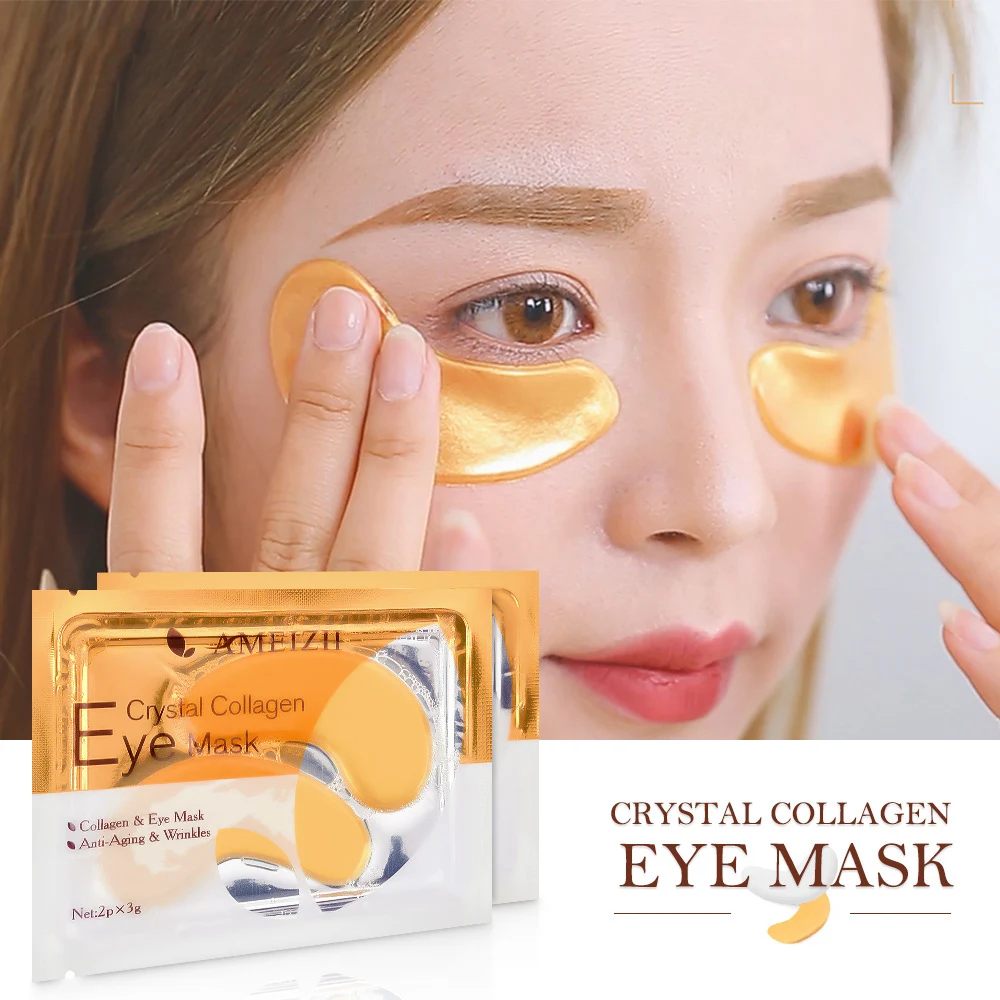 

AMEIZII 24K Gold Crystal Collagen Eye Mask Eye Patches for Eye Care Dark Circles Remove Anti-Aging Wrinkle Skin Care TSLM1