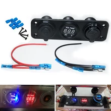 DC 12 В 24 USB гнездо Splitter 3 в 1 автомобиль/лодка/телефон Зарядное