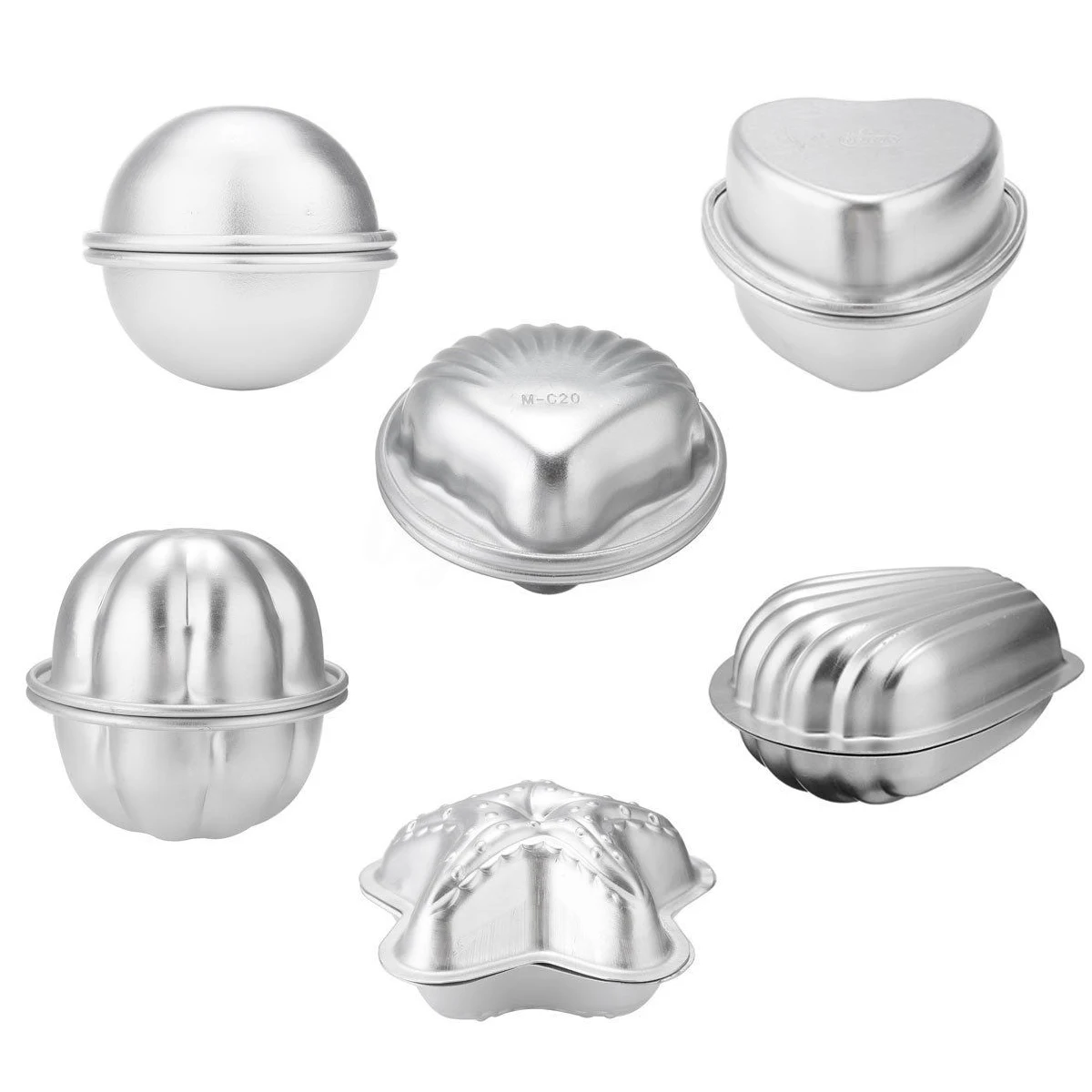 JX-LCLYL 12pcs New Aluminum Metal Bath Bomb Mold Mould For DIY Fizzles Homemade Crafting