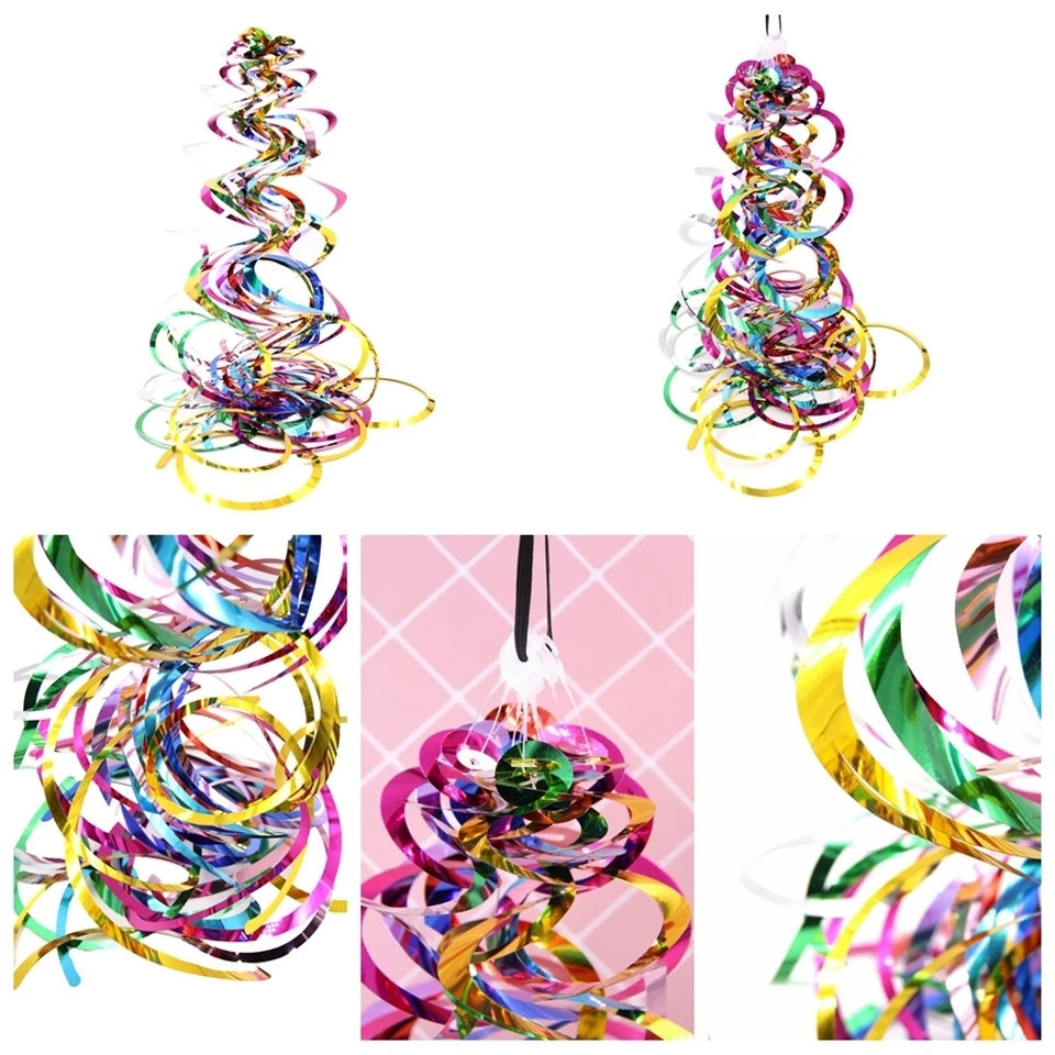 6 шт 20 цветов спиральный орнамент DIY металлический кулон Подвеска детский душ свадебное украшение день рождения декоративные украшения на вечеринку