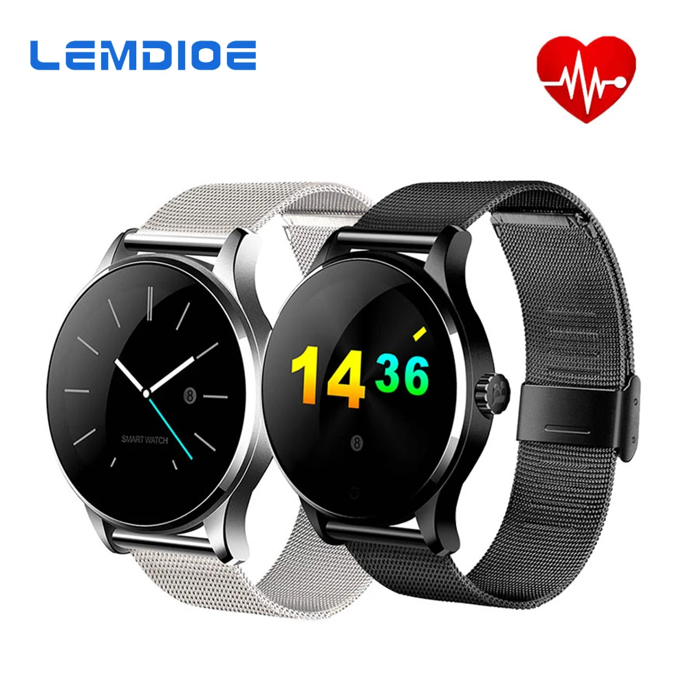 

LEMDIOE K88H Bluetooth Smart Watch Men Women MTK2502 Heart Rate Monitor Sync Phone Call SMS Message Wrist Smartwatch