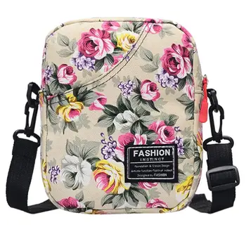 

Women's Flower Print Small Canvas Sling Bag Casual Zipper Purse Pouch Crossbody Shoulder Bags