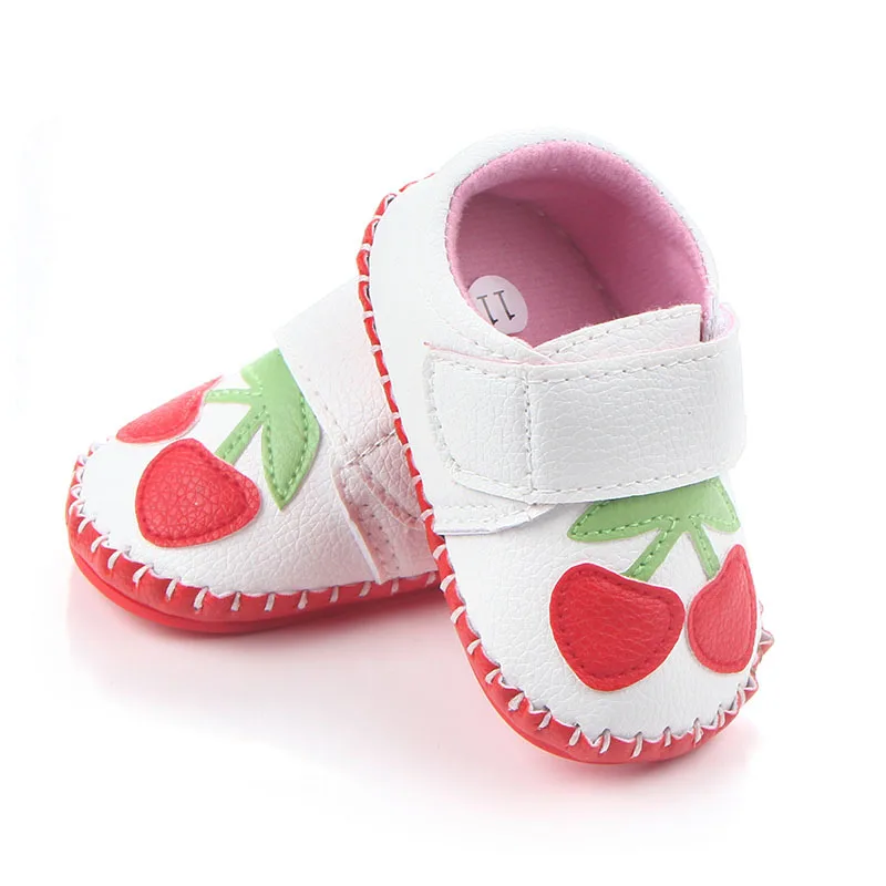 New baby shoes hand-stitched with Velcro soles fashion cherry baby walking shoes Baby girl walking shoes spring  autumn