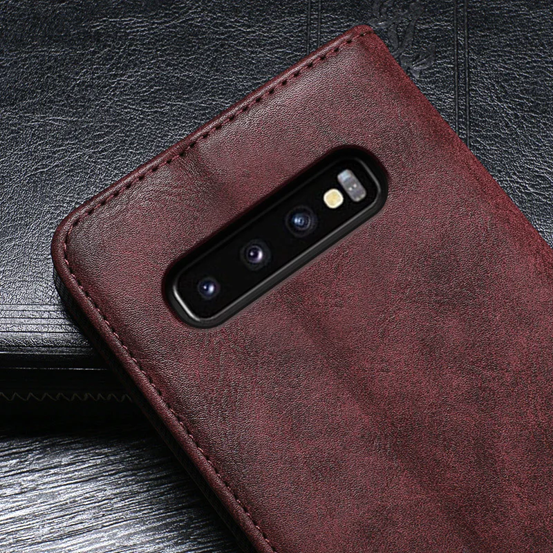 Чехол для samsung Galaxy S10 чехол Высококачественная крышка Ретро Флип раскладный кожаный чехол для samsung Galaxy S10 крышка чехол для делового телефона