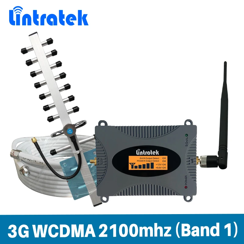 Усилитель сигнала 65Дб репитер 3g UMTS WCDMA 2100 МГц (полоса LTE 1) мобильный усилитель