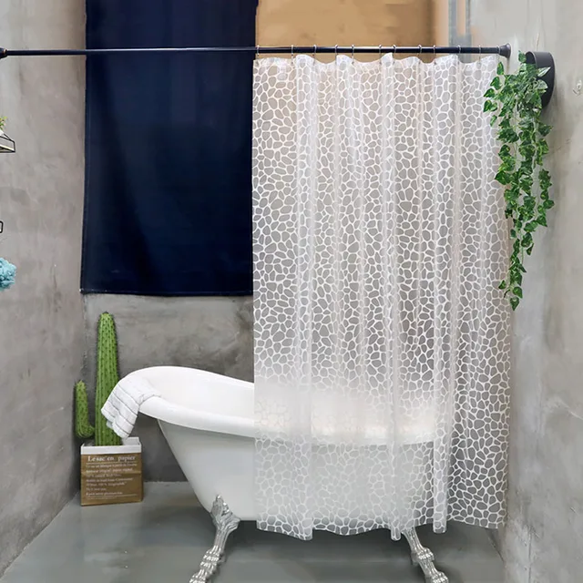 UFRIDAY PEVA Shower Curtain Fabric Translucent Fresh Waterproof Bath