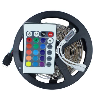 

3014 SMD LED Strip RGB 5M 300Leds With 24Key IR Remote Controller DC12V Flexible LED Tape Ribbon 3014 RGB White Warm White