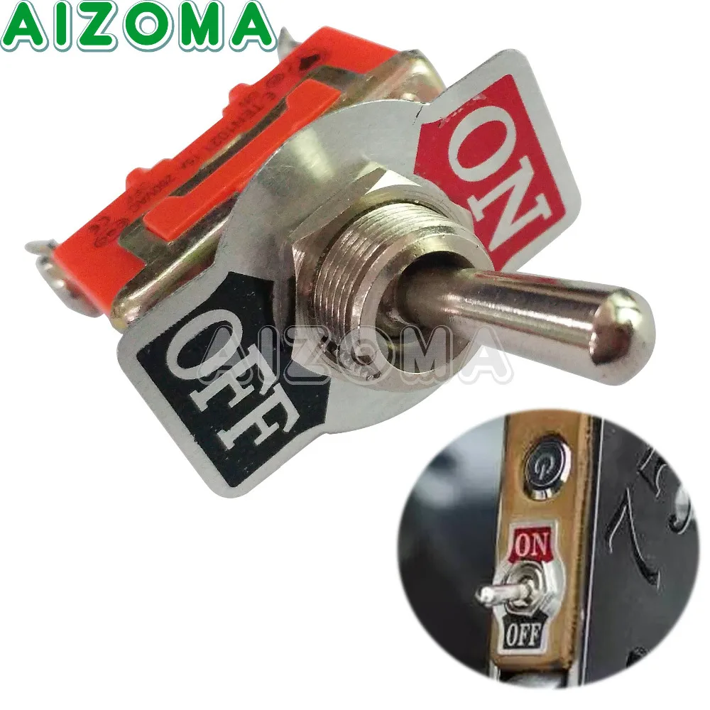 

Vintage Motorcycles 2-Pin Toggle Flick Switch 12v SPST On-Off Botton Switches For Harley Cafe Racer Bobbers Choppers