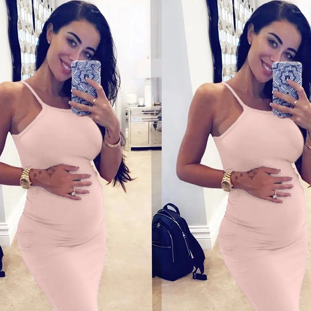 

Women Pregnant Maternity Nursing Solid Breastfeeding Summer sleeveless Maternity Dress summer vestido premama