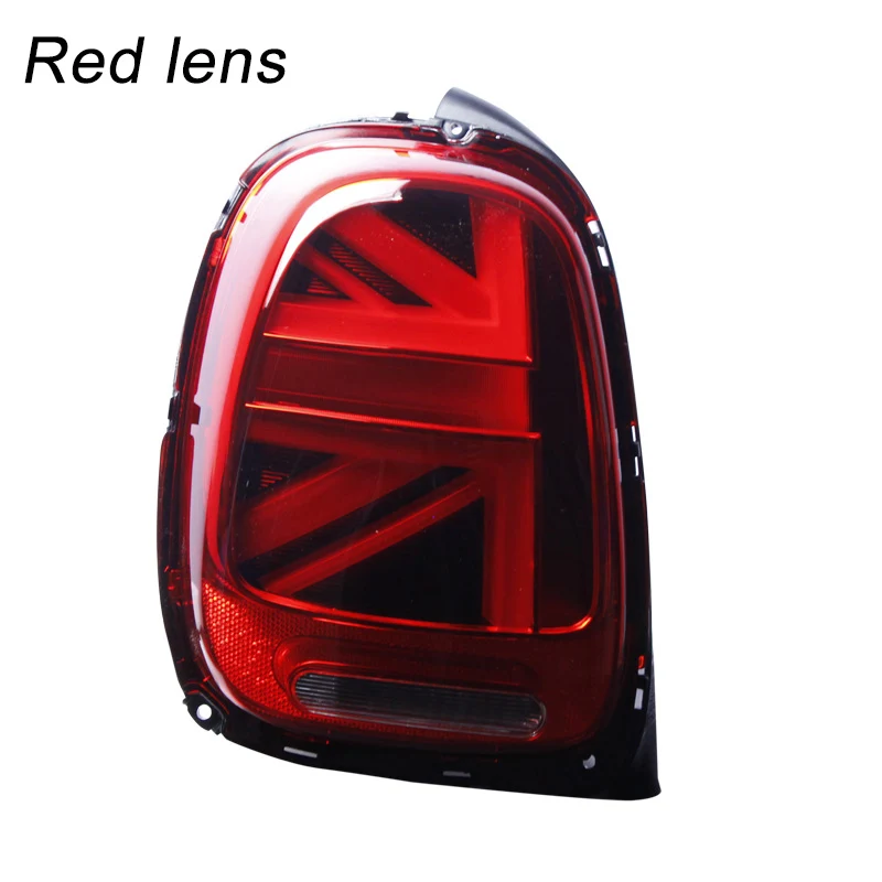 2pcs Union Jack DRL LED For BMW MINI COOPER F55 F56 F57 Tail Lights 2013-now Rear Taillights Assembly Flowing Turn Signal Light - Цвет: Red lens