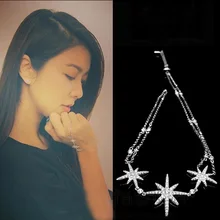 Новая мода палец запястье сложная цепь браслет микро мозаика AAA+ циркониевые звезды сиамские отрегулировать свободный браслет цепь для женщин