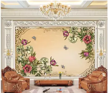 

Custom photo wallpaper for walls 3 d murals wallpaper Classical rose flower living room TV background wall paper home decoration