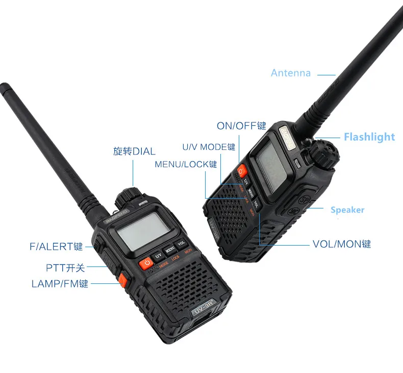 BaoFeng UV 3R плюс переговорные портативный мини Портативная рация Professional