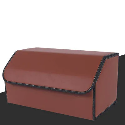 Автомобильные органайзеры для багажника из искусственной кожи, водонепроницаемая складная переносная сумка для инструментов, органайзер для багажника, Авто Складная Коробка для хранения черного цвета - Название цвета: brown L