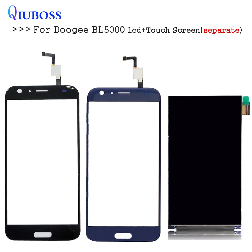 Черный/Синий ЖК дисплей для Doogee BL5000 + кодирующий преобразователь сенсорного