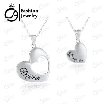 

Wholesale Fashion Jewelry 2 Piece Mother Daughter Heart Cutout Pendant Necklace 20set/Lot #LN1033