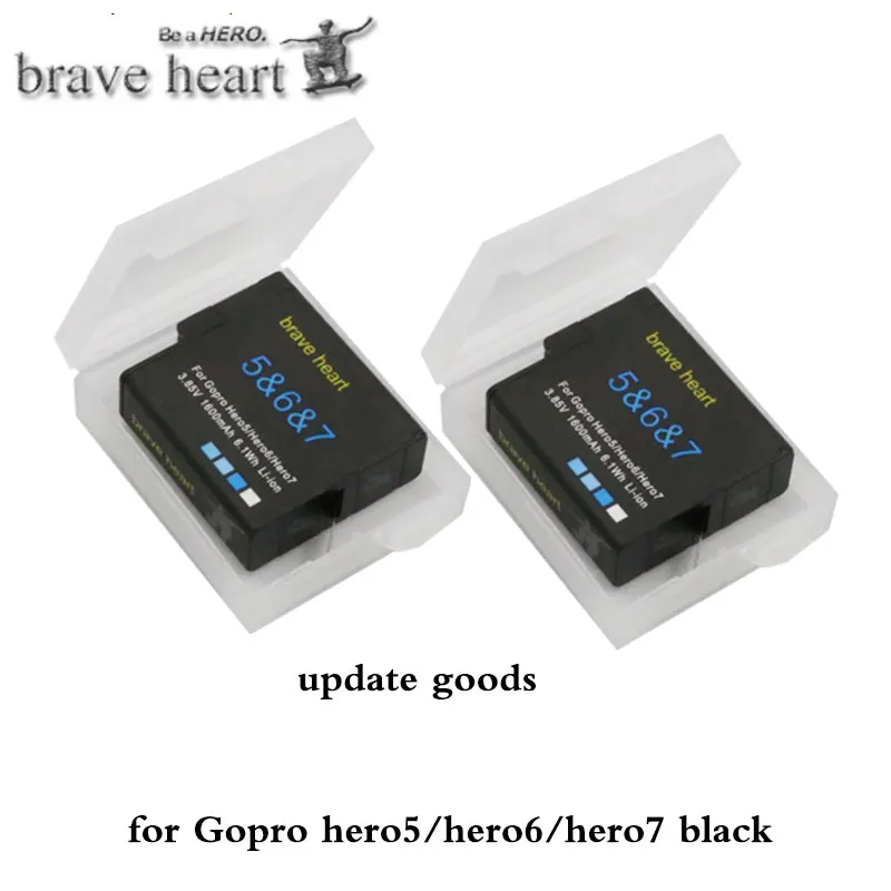 3 партии зарядное устройство+ батарея hero 5 3x1600 mAh bateria hero 5 hero 7 аккумулятор для Gopro Go Pro hero 5 6 7 черный аксессуары для камеры - Цвет: 2battery