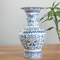 No Glazed Blue and White Porcelain Vases Interlocking Lotus Design Flower Ceramic Vase Home Decoration Jingdezhen Flower Vases - Image 2