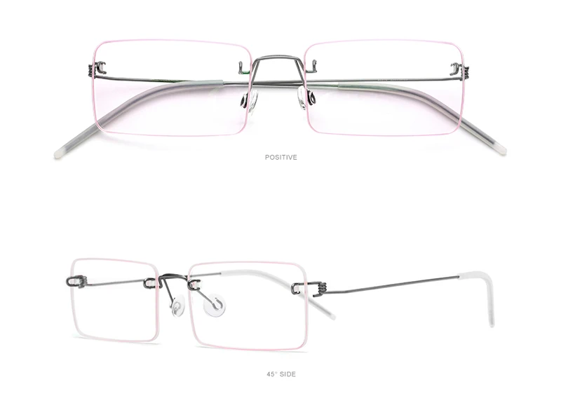 ISENGHUO Безвинтовые очки по назначению очки женские без оправы квадратная Близорукость Оптические корейские титановые очки с оправой из сплава рамка
